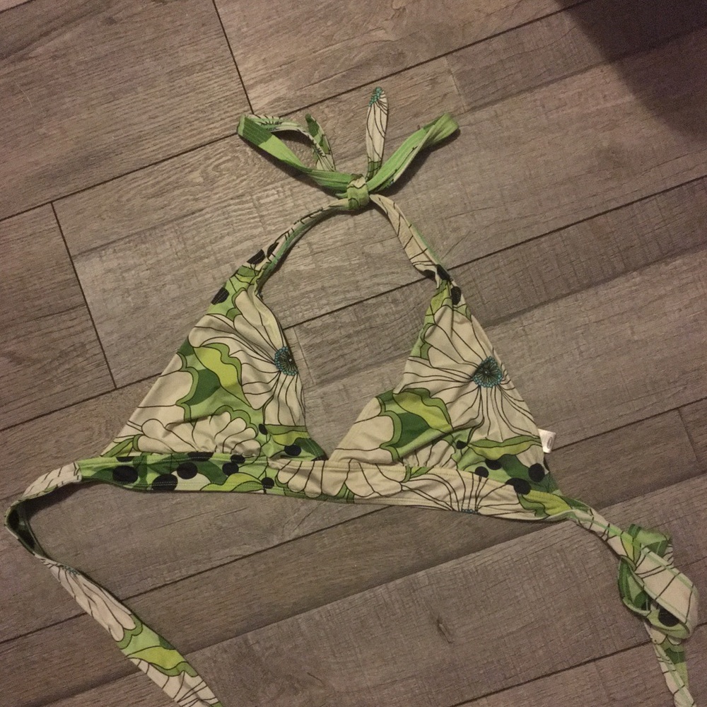 Green Tie-Up Bathing Suit Top